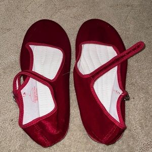Red velvet like Mary Jane flats